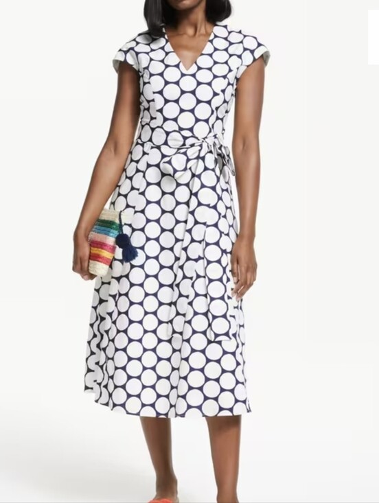 Boden Dresses & Skirts - Boden Tori Cotton Midi Dress White/Navy Sz 2 Petite
